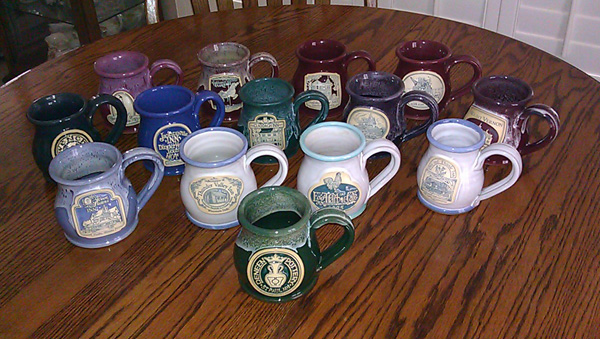 Photo of multiple mugs from different places 